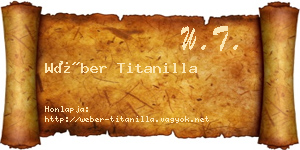 Wéber Titanilla névjegykártya